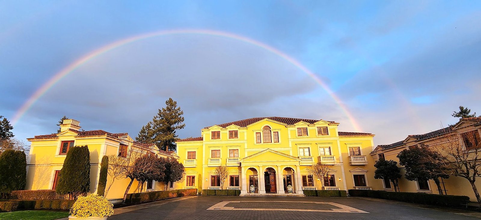 Del Mar Villa with a rainbow overhead